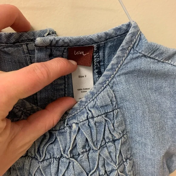 tea Collection, 2T Girls Denim Dress, chambray - Picture 3 of 3